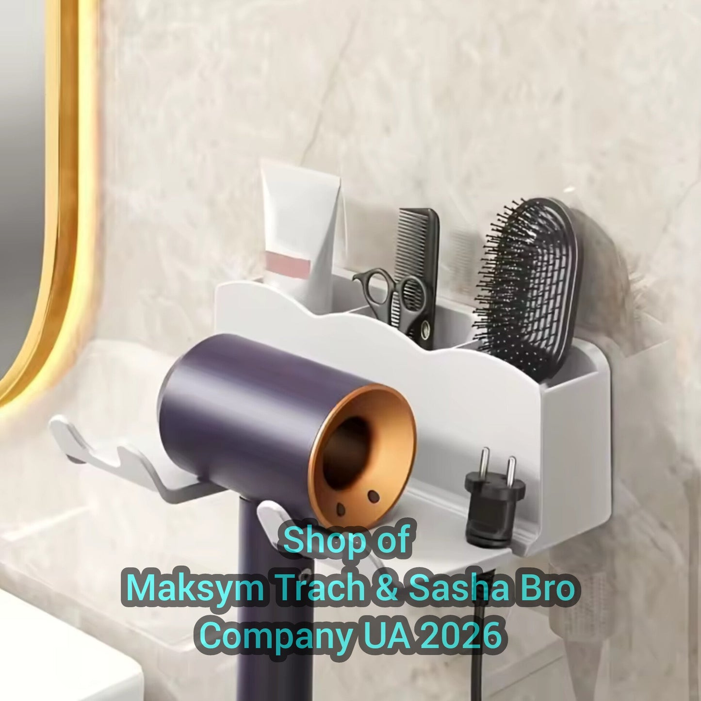 🔥1pc Hair dryer storage rack