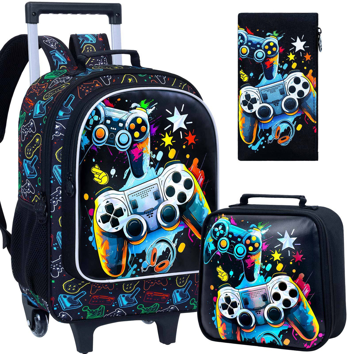 Foreign Trade Kidsren's Backpack in Stock 2025 New Student School Bag Three-Piece Set Multi-Functional School Bag Boy Student Bag