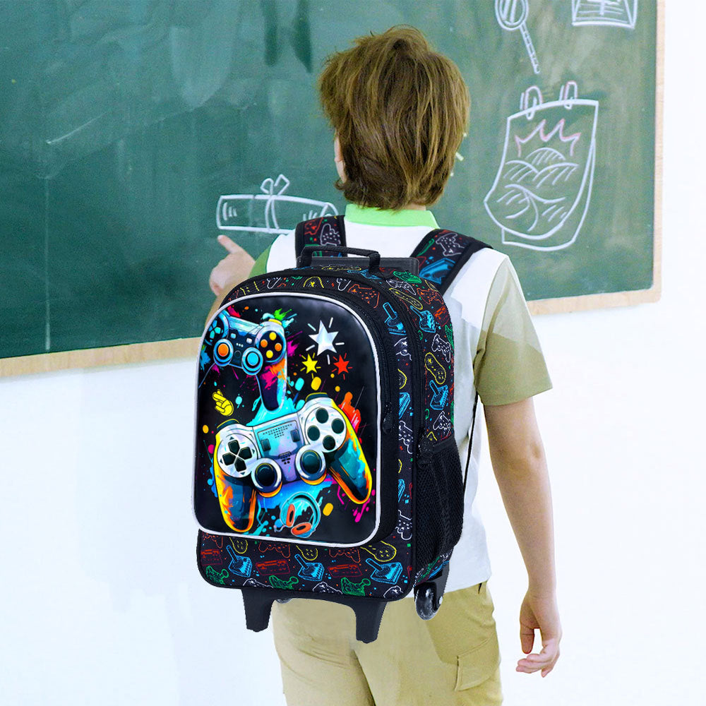 Foreign Trade Kidsren's Backpack in Stock 2025 New Student School Bag Three-Piece Set Multi-Functional School Bag Boy Student Bag