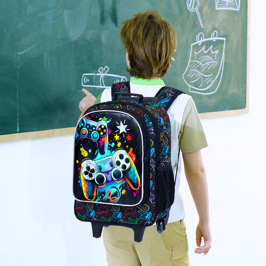 Foreign Trade Kidsren's Backpack in Stock 2025 New Student School Bag Three-Piece Set Multi-Functional School Bag Boy Student Bag