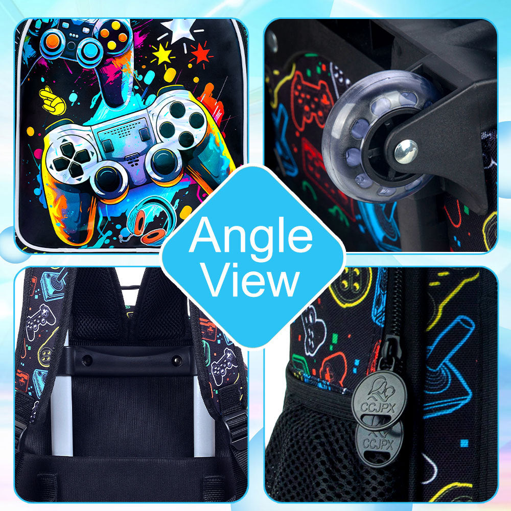 Foreign Trade Kidsren's Backpack in Stock 2025 New Student School Bag Three-Piece Set Multi-Functional School Bag Boy Student Bag