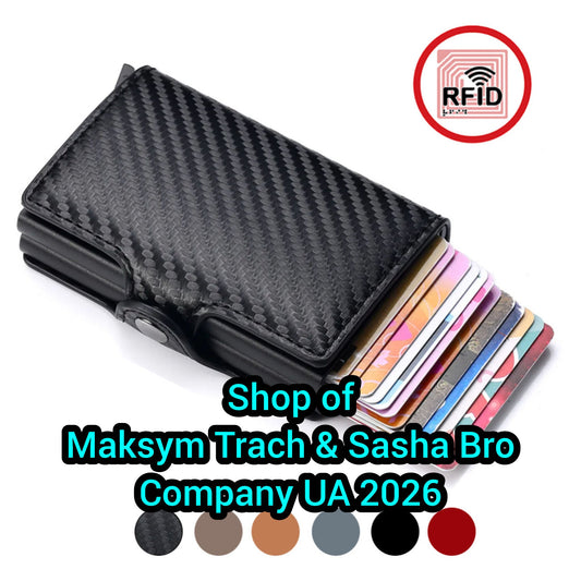 🔥Rfid Men Card Wallets Carbon Fiber Slim Mini Wallet 14 Card Holders Small Money Bag Male Purses! Maksym Trach.